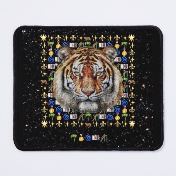 Item preview, Tiger Face Emoji Mosaic – Colorful Maximalist Wildlife Portrait designed and sold by Emoji Emblems.