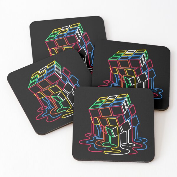 Aperçu de l'œuvre Enseigne lumineuse des années 1980 représentant un Rubik's Cube en fusion créée et vendue par therocketman.