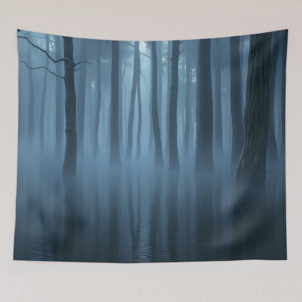 Item preview, Misty Blue Forest Water Reflection designed and sold by IntelliMindDesigns.