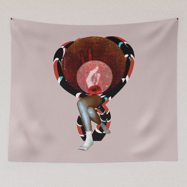 Item preview, Surrealist Lips and Legs Collage - Vintage Circular Conceptual Art designed and sold by MAMA.art.Rio <Marsailhe_Milward>.