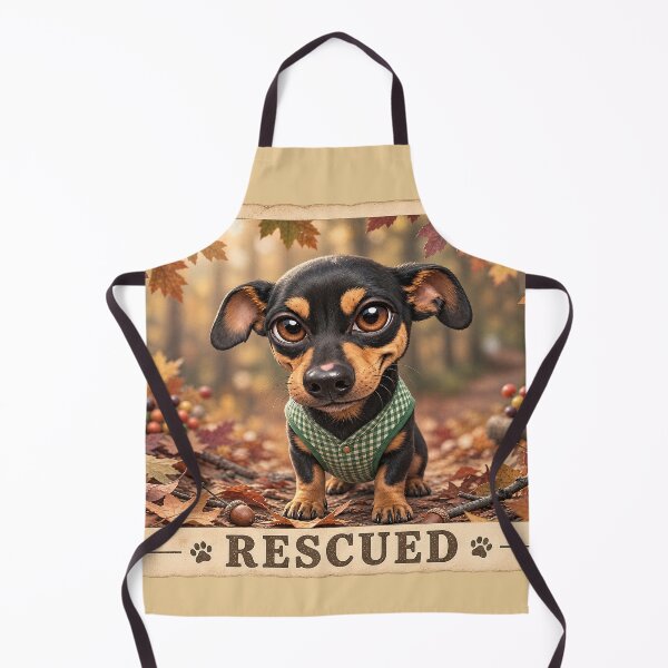 Item preview, Vintage Autumn Rescued Dachshund Chihuahua Dog Art designed and sold by RescueHeart10.