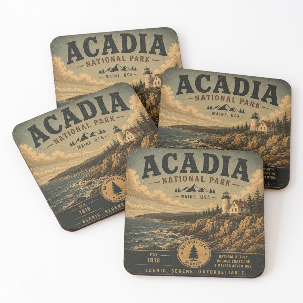 Item preview, Acadia National Park Vintage Mountain Design USA designed and sold by T-Motive.