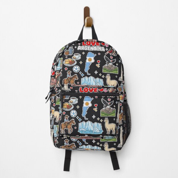 Item preview, Argentina Landmarks, Tango & Patagonia Heritage Cute Dark Doodle Collage designed and sold by mashmosh.