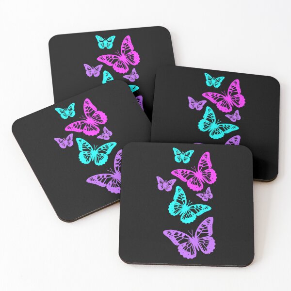 Item preview, Colorful Fantasy Elegant Butterflies on Black Shapes Mania designed and sold by Shapes-Mania.