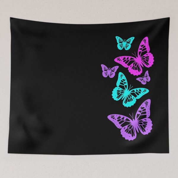 Item preview, Colorful Fantasy Elegant Butterflies on Black Shapes Mania designed and sold by Shapes-Mania.
