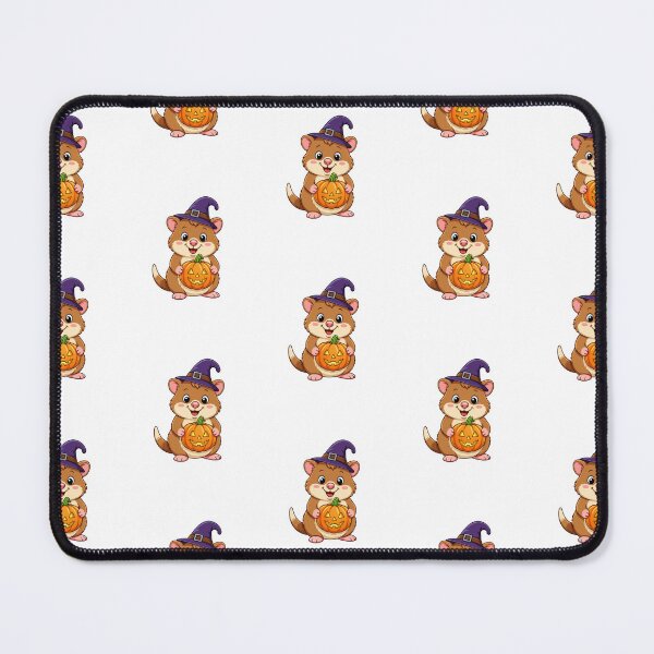 Item preview, Cute Halloween Hamster with Pumpkin and Witch Hat designed and sold by Inka Moon Design.