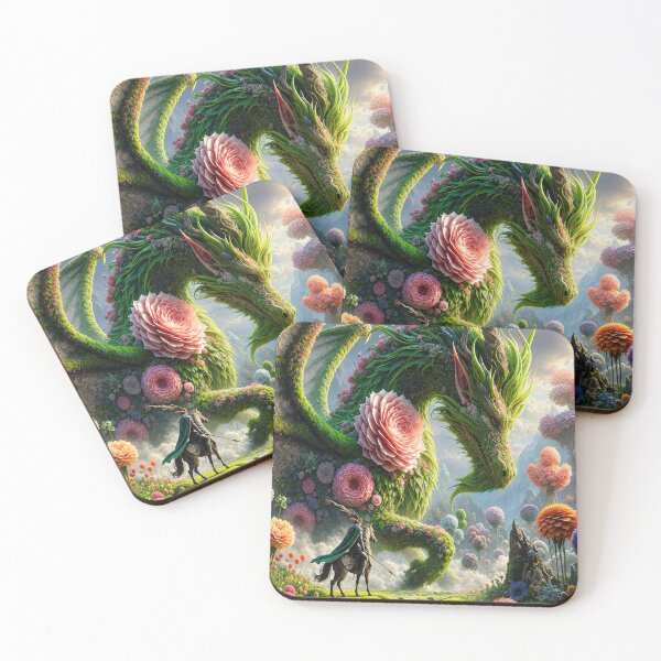 Item preview, Enchanted Botanical Dragon – Magical Nature Fantasy Garden designed and sold by DrakariArt.