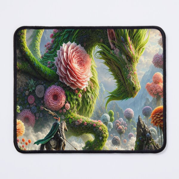 Item preview, Enchanted Botanical Dragon – Magical Nature Fantasy Garden designed and sold by DrakariArt.