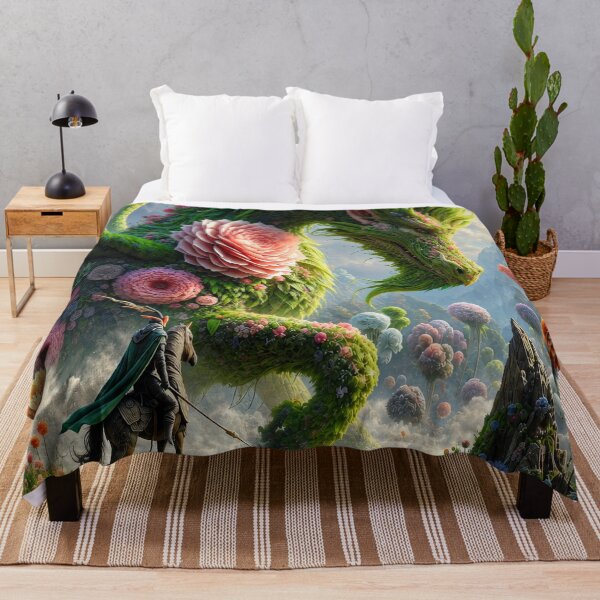 Item preview, Enchanted Botanical Dragon – Magical Nature Fantasy Garden designed and sold by DrakariArt.