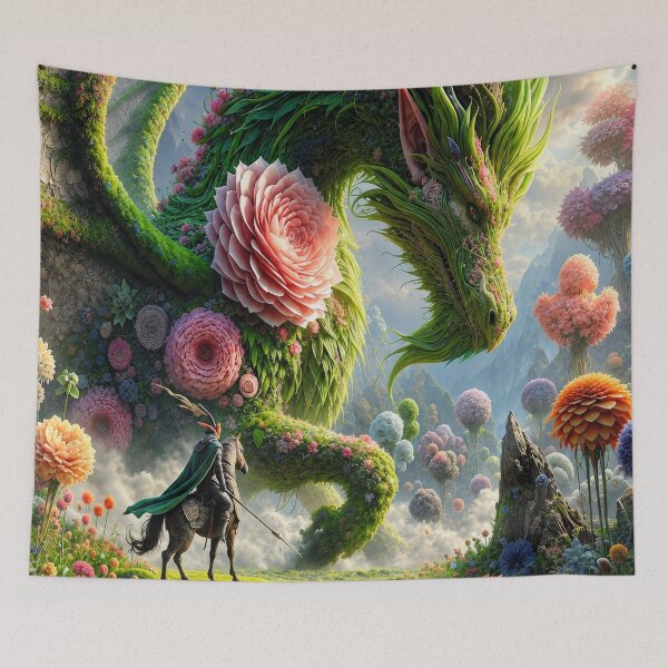 Item preview, Enchanted Botanical Dragon – Magical Nature Fantasy Garden designed and sold by DrakariArt.