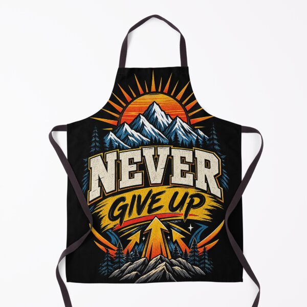 Item preview, “NEVER GIVE UP” motivational T-shirt, designed and sold by NATFashionHouse.