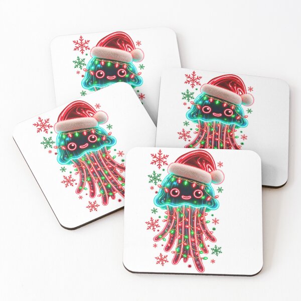 Item preview, Cute Neon Christmas Jellyfish with Santa Hat  designed and sold by LC&LCPlatform.