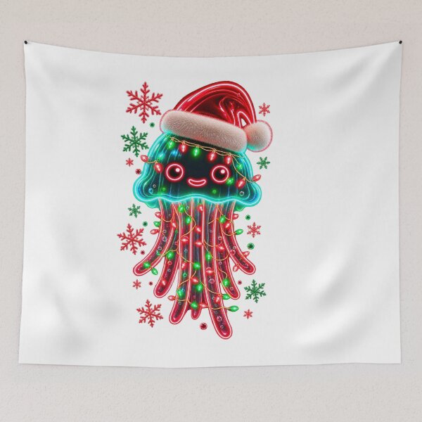 Item preview, Cute Neon Christmas Jellyfish with Santa Hat  designed and sold by LC&LCPlatform.