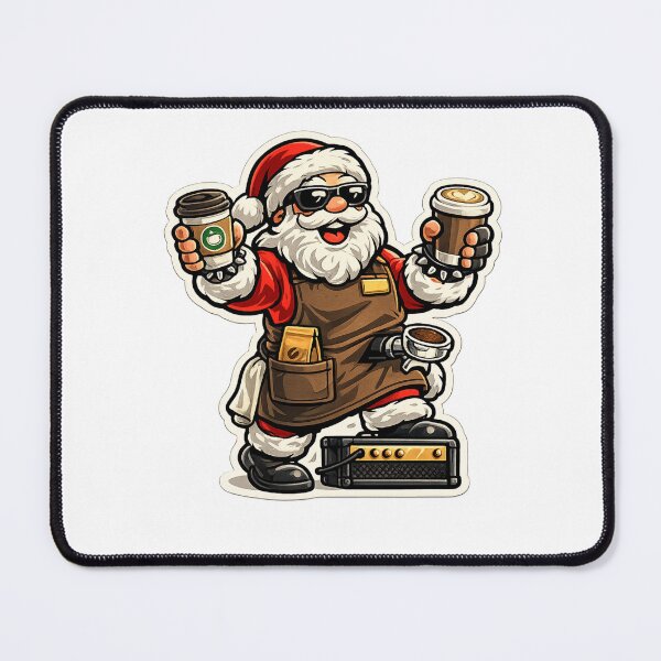Item preview, Christmas Barista Santa designed and sold by DailyQuestPrint.