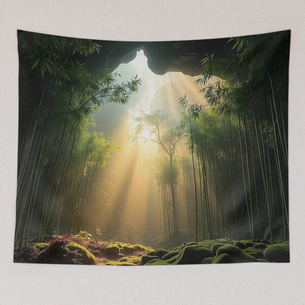 Item preview, Bamboo Forest Sunbeams Light Art designed and sold by IntelliMindDesigns.