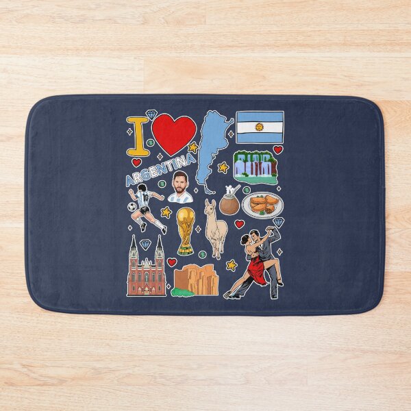 Item preview, Argentina Soccer Legends, Tango & Iguazu Falls Light Doodle Collage designed and sold by mashmosh.
