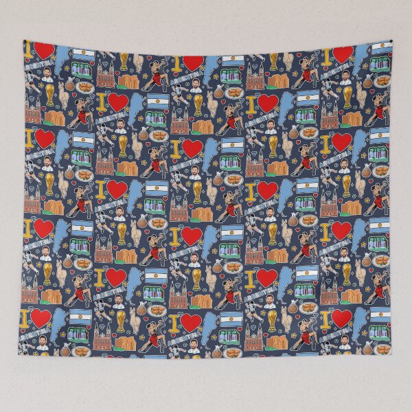Item preview, Argentina Soccer Legends, Tango & Iguazu Falls Light Doodle Collage designed and sold by mashmosh.