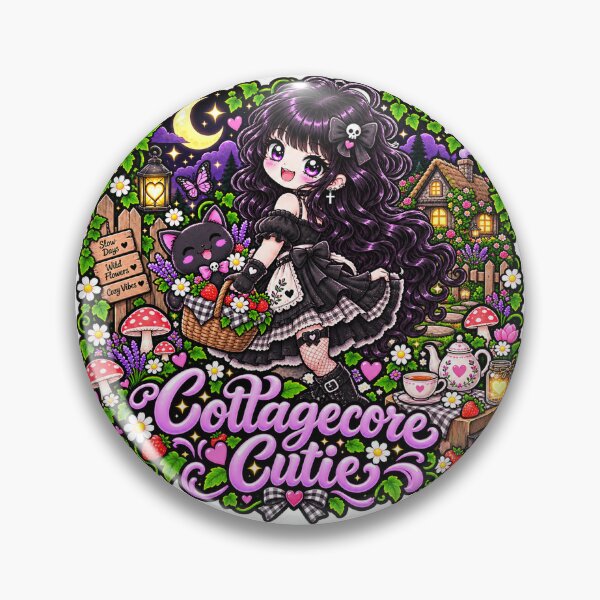 Item preview, Cottagecore Cutie Goth Girl Sticker designed and sold by AnnekeJordaan.