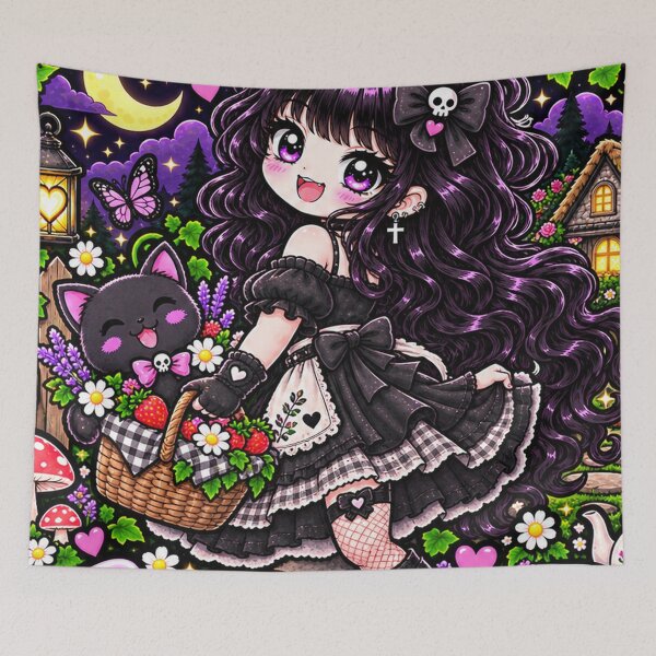 Item preview, Cottagecore Cutie Goth Girl Sticker designed and sold by AnnekeJordaan.