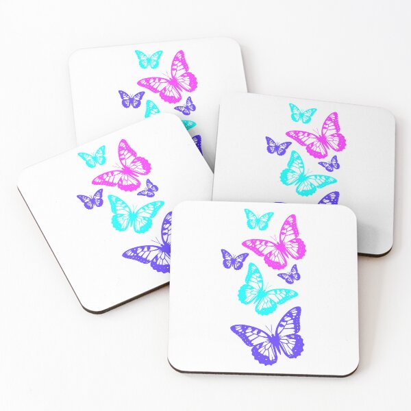 Item preview, Colorful Fantasy Elegant Butterflies on White Shapes Mania designed and sold by Shapes-Mania.