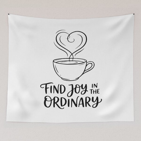 Item preview, Find Joy In The Ordinary Coffee Cup Heart Line Art designed and sold by ilyasartist.