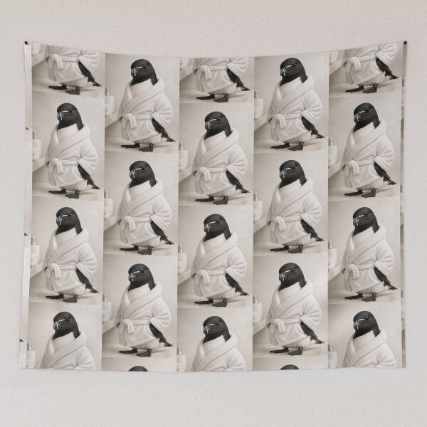 Item preview, Cozy Bathrobe Razorbill Auk designed and sold by Sillytoe.