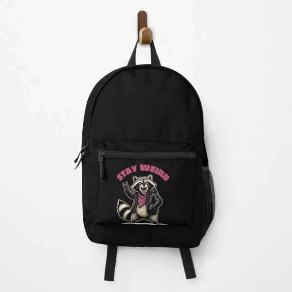 Item preview, Stay Weird Rocker Raccoon Funny Metalhead Meme designed and sold by LeSoniPapaPrint.