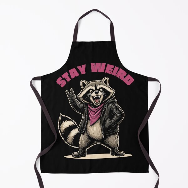 Item preview, Stay Weird Rocker Raccoon Funny Metalhead Meme designed and sold by LeSoniPapaPrint.