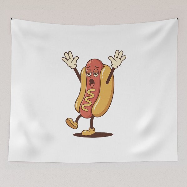 Item preview, Sleepy Hot Dog Stretching And Yawning designed and sold by HoopeStylee.