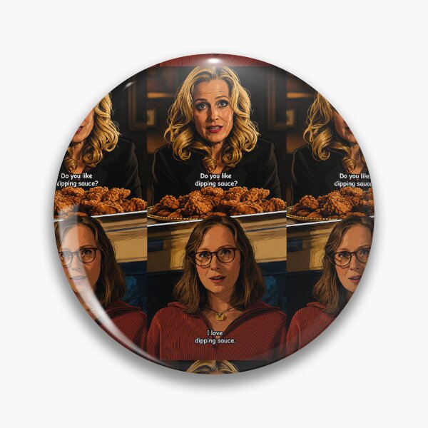 Item preview, Hannah Einbinder and Gillian Anderson of Camp Miasma: “Do you like dipping sauce?” (fan art) designed and sold by PopCultureAndStuff.