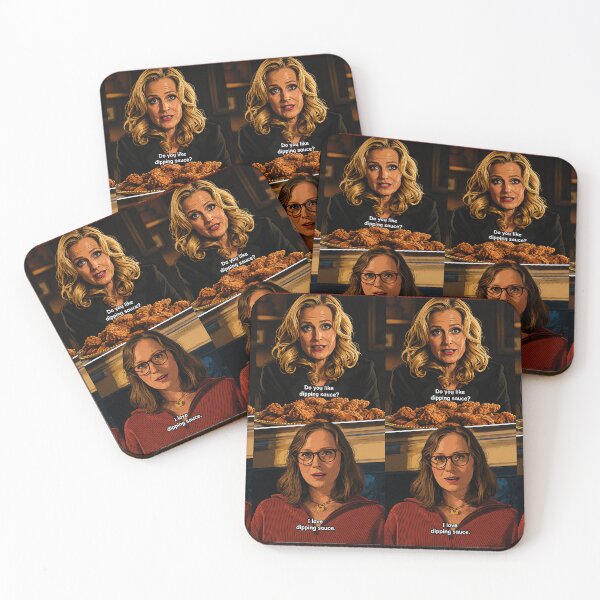 Item preview, Hannah Einbinder and Gillian Anderson of Camp Miasma: “Do you like dipping sauce?” (fan art) designed and sold by PopCultureAndStuff.