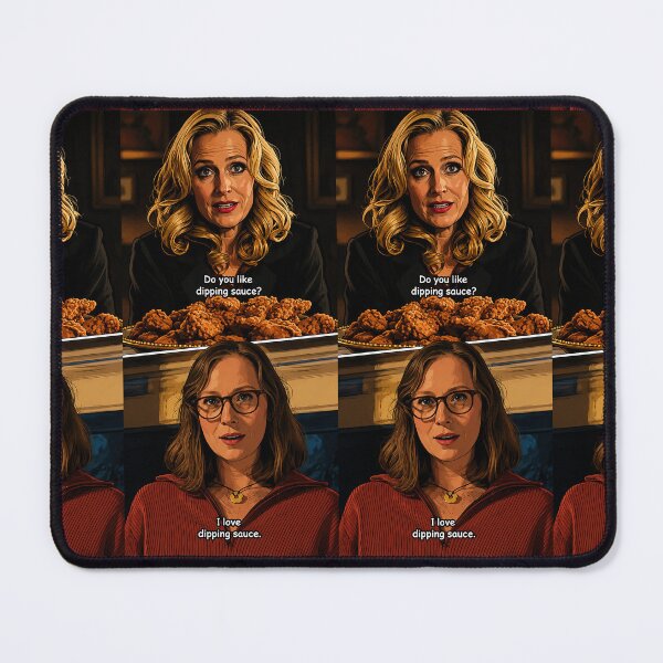 Item preview, Hannah Einbinder and Gillian Anderson of Camp Miasma: “Do you like dipping sauce?” (fan art) designed and sold by PopCultureAndStuff.