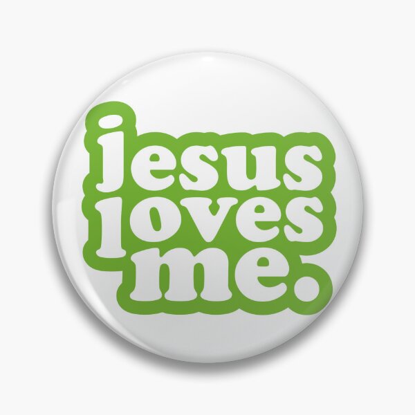 Item preview, Jesus Loves Me Christian Transparent Glossy Sticker Pin designed and sold by Rolographics1.