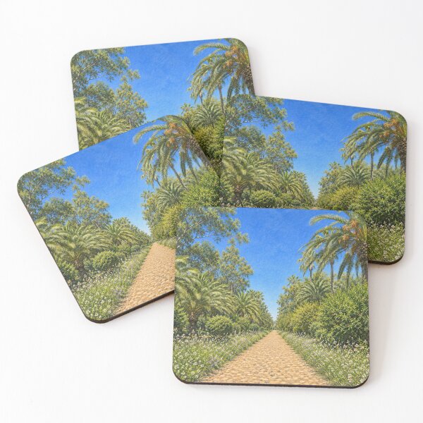 Item preview, Flowering Palm Garden Path – Tropical Botanical Illustration designed and sold by wiwiart.