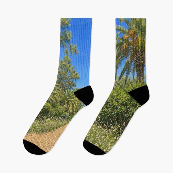 Item preview, Flowering Palm Garden Path – Tropical Botanical Illustration designed and sold by wiwiart.
