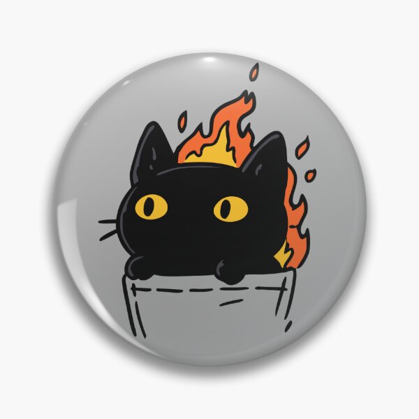 Item preview, Flaming Pocket Black Cat On Fire Cute Chaos | Funny Void Cat Art designed and sold by kuwagatamushi.