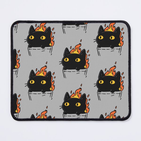 Item preview, Flaming Pocket Black Cat On Fire Cute Chaos | Funny Void Cat Art designed and sold by kuwagatamushi.