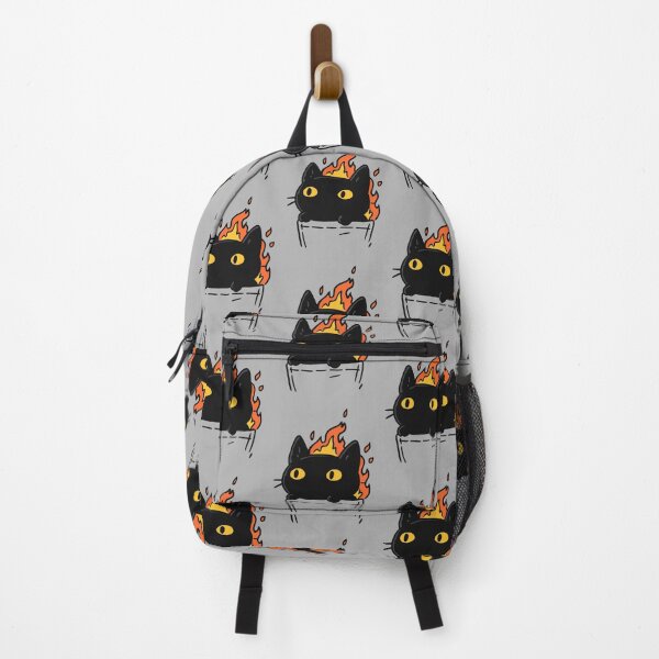 Item preview, Flaming Pocket Black Cat On Fire Cute Chaos | Funny Void Cat Art designed and sold by kuwagatamushi.