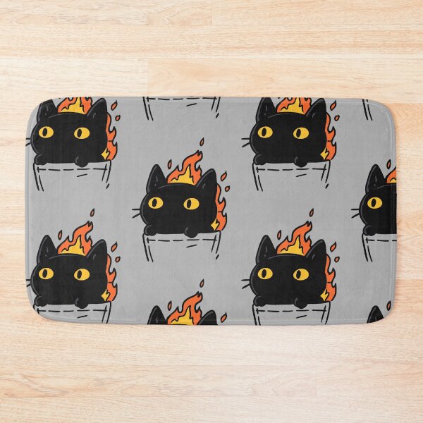 Item preview, Flaming Pocket Black Cat On Fire Cute Chaos | Funny Void Cat Art designed and sold by kuwagatamushi.