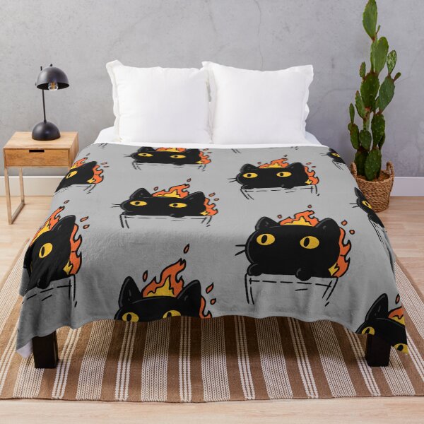 Item preview, Flaming Pocket Black Cat On Fire Cute Chaos | Funny Void Cat Art designed and sold by kuwagatamushi.