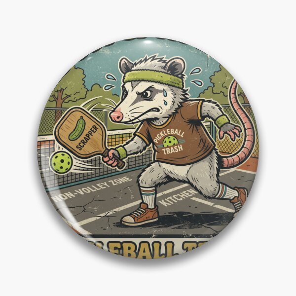 Item preview, Funny Opossum Pickleball Player - Stay Out Of My Kitchen Retro Sports Meme designed and sold by Terbotv.