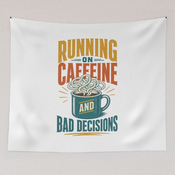 Item preview, Running on Caffeine and Bad Decisions T-Shirt — Light Version designed and sold by TheOddPrints.