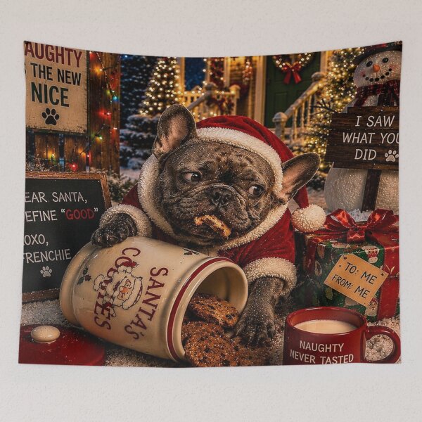Item preview, Christmas French Bulldog – Naughty Is the New Nice designed and sold by FrenchiesMoneyEaters.