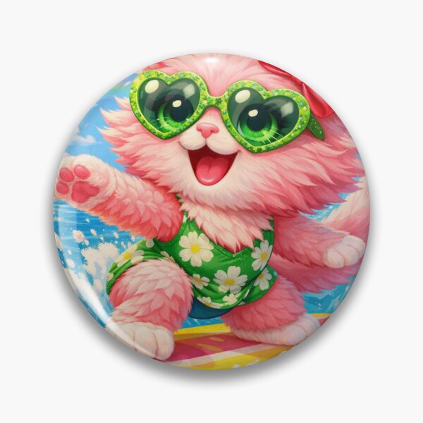 Item preview, Mimi Mew Surfing – Ecstatic Pink Cat Riding the Wave designed and sold by Lalala cute.