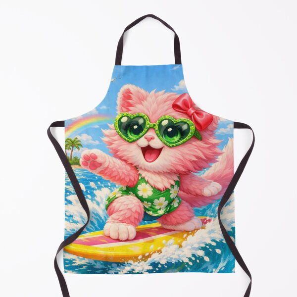 Item preview, Mimi Mew Surfing – Ecstatic Pink Cat Riding the Wave designed and sold by Lalala cute.