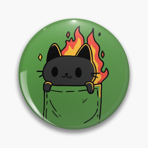 Item preview, Cute Flaming Pocket Black Cat Kawaii Chaos | Funny Void Cat Art designed and sold by kuwagatamushi.