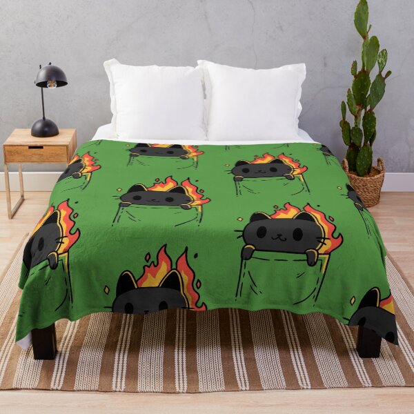 Item preview, Cute Flaming Pocket Black Cat Kawaii Chaos | Funny Void Cat Art designed and sold by kuwagatamushi.