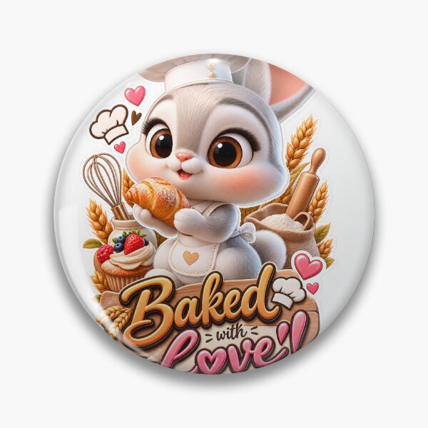 Item preview, Baked with Love Cute Bunny Baker Design designed and sold by gerito1991bs.