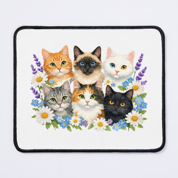 Item preview, Watercolor Cats and Flowers designed and sold by silviaol.