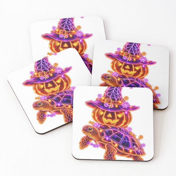 Item preview, Neon Halloween Sea Turtle with Witch Pumpkin  designed and sold by LC&LCPlatform.